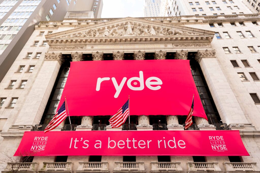 Ryde CEO and Founder Terence Zou rings the New York Stock Exchange Closing Bell on April 4, 2024 in celebration of its successful listing on the NYSE. Photo credits: NYSE